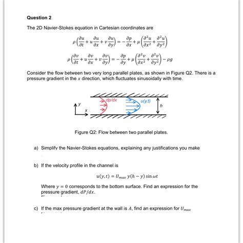 Solved Question 2the 2d Navier Stokes Equation In Cartesian