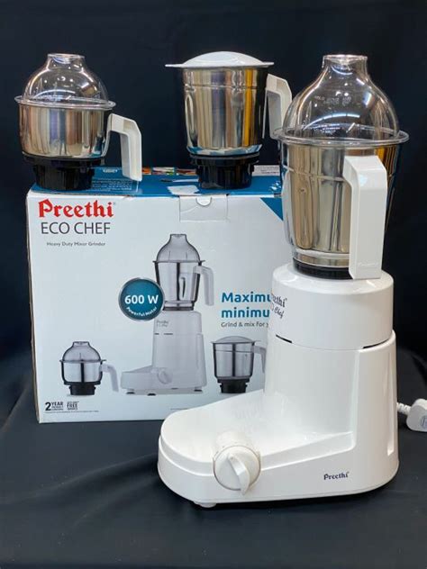 Preethi Eco Chef Heavy Duty Mixer 600w 3 Stainless Steel Jar 15ltr