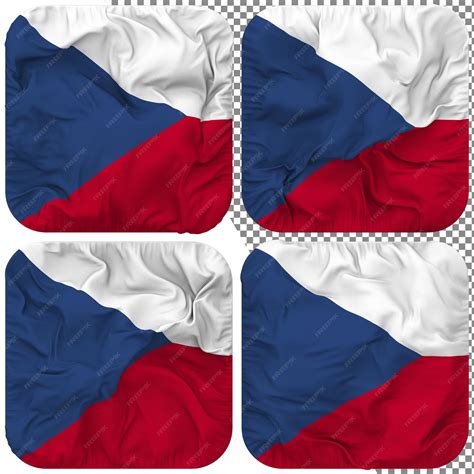 Premium Psd Czech Republic Flag Squire Shape Isolated Different