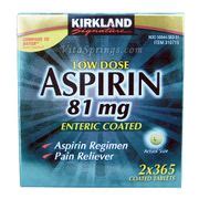 Kirkland Signature Low Dose Aspirin Mg Enteric Coated Tablets