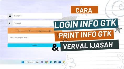 CARA LOGIN INFO GTK PRINT INFO GTK DAN VERVAL IJASAH YouTube