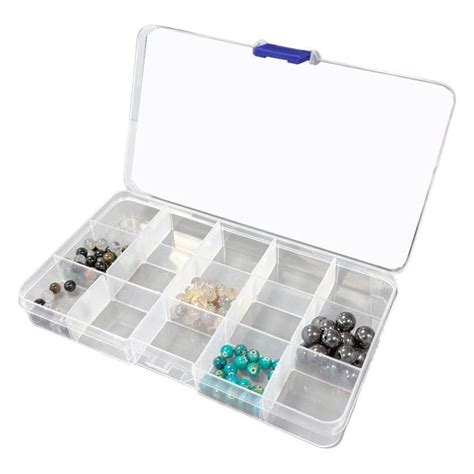 Boite De Rangement Perles En Plastique 15 Cases X5 Accessoires Bijoux