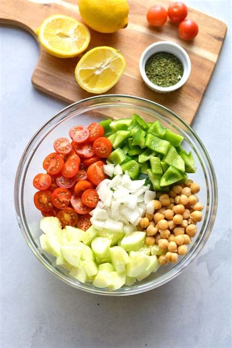 Chickpea Tomato Cucumber Salad Low Caloire Gf Skinny Fitalicious®