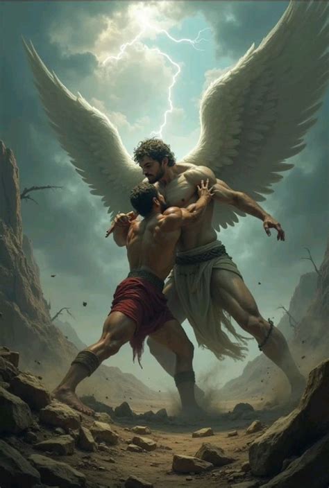 Jaco Briga Com O Anjo - Jacó lutando contra o Anjo | Jacó, Anjos, Bíblico