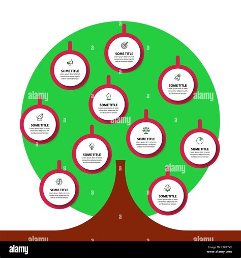 Infographic Template With Icons And 10 Options Or Steps Abstract Tree