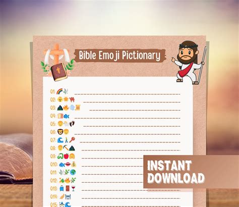 Bible Emoji Pictionary Game Bible Game Bible Games Christian Games