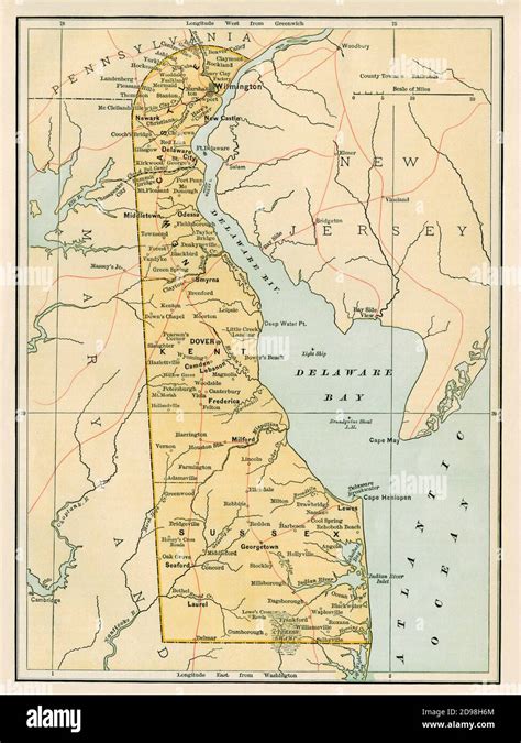 Mappa Vintage Del Delaware Immagini E Fotografie Stock Ad Alta