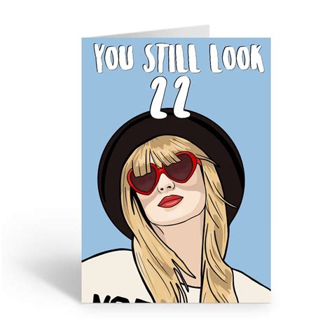 Taylor Swift 22 Birthday Card A6 Greeting Card Etsy France