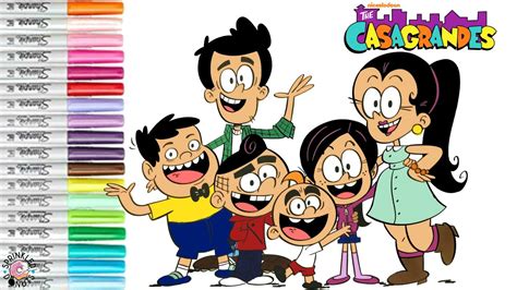 The Casagrandes Coloring Book Page Ronnie Anne Bobby Carlota Cj Carline And Carlitos Youtube