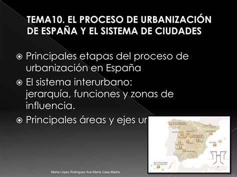 Tema El Proceso De Urbanizaci N De Espa A Y El Sistema De Ciudades