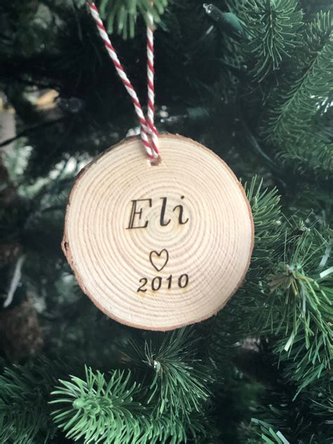 Wooden Laser Engraved Ornament Natural Pinewood Wood Slice Etsy