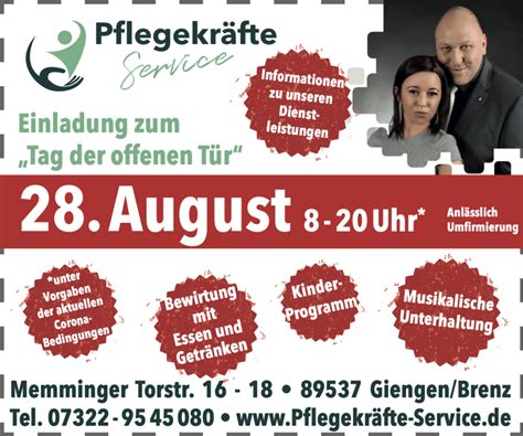 Herzliche Einladung Tag der offenen Tür Pflegekräfte Service