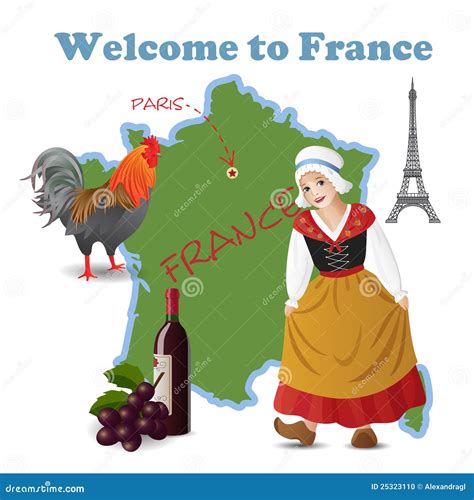 Welcome to France stock vector. Illustration of illustrations - 25323110