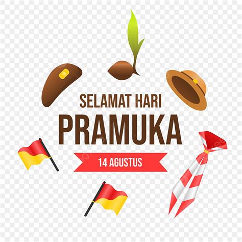 gambar selamat hari pramuka  elemen topi  bendera hasduk
