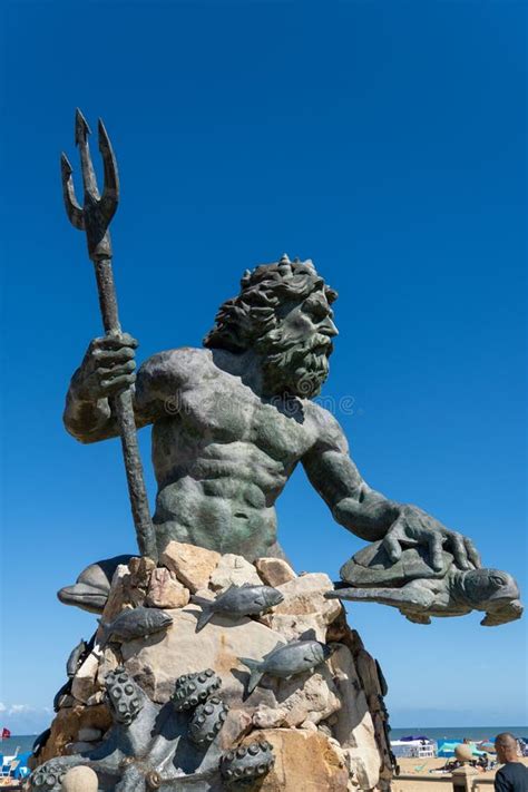 Vertical Shot Of The King Neptune A Large Bronze Statue Located In