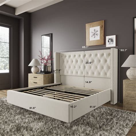 Willa Arlo Interiors Dryden Tufted Upholstered Low Profile Bed