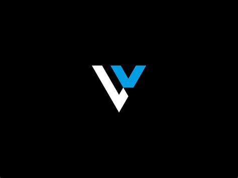 Premium Vector A Black Background With A Blue V Logo On It