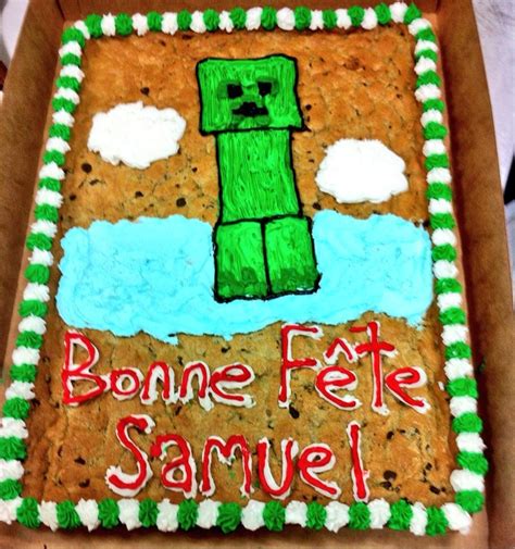 Minecraft theme Cookie Cake (Simplified Creeper) #Cookiecake #minecraft ...