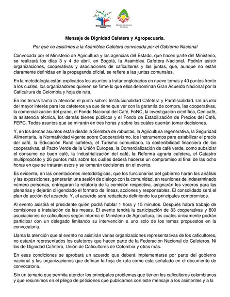 Calam O La Asamblea Cafetera Oficial