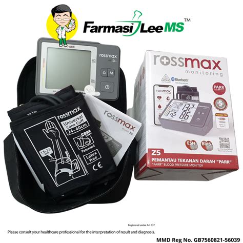 Rossmax Z5 Parr Blood Pressure Monitor 5 Years Warranty Rechargeable