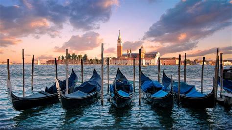 Venedig Wallpaper Gondola Boat Sky Water Transportation Waterway