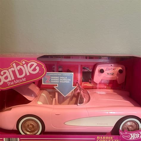 Barbie Toys Hot Wheels Barbie Pink Convertible Car With Remote