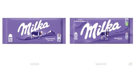 Milka Tafelschokolade Alpenmilch G Vorher Und Nachher Design