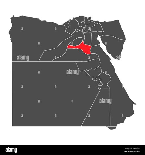 Egypt High Detailed Map Beni Suef Geography Graphic Country Africa