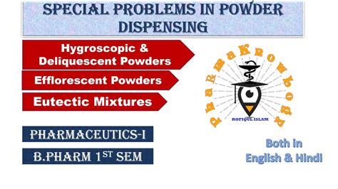 Powder Dispensing Eutectic Mixtures Hygroscopic Powders