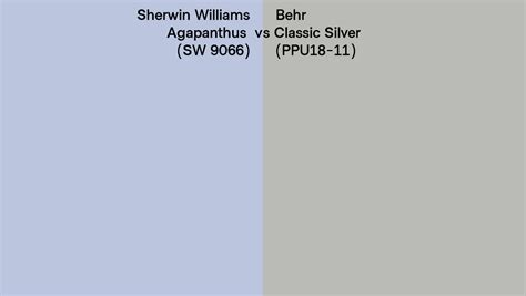 Sherwin Williams Agapanthus SW 9066 Vs Behr Classic Silver PPU18 11