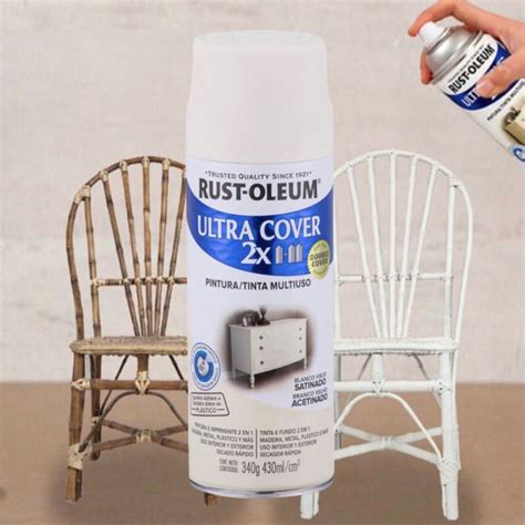 Tinta Spray Rust Oleum Ultra Cover Para Madeira Metal Plastico Branco