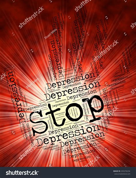 Stop Depression Representing Depressed Depressing Prevent Stock