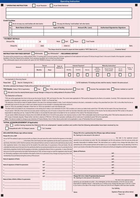 How To Fill Hdfc Account Opening Form For Llp Company 7
