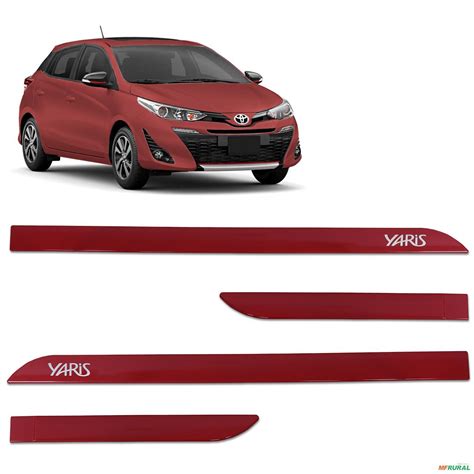 Jogo de Friso Lateral Yaris 2019 A 2023 Facão Vermelho Super em 595833