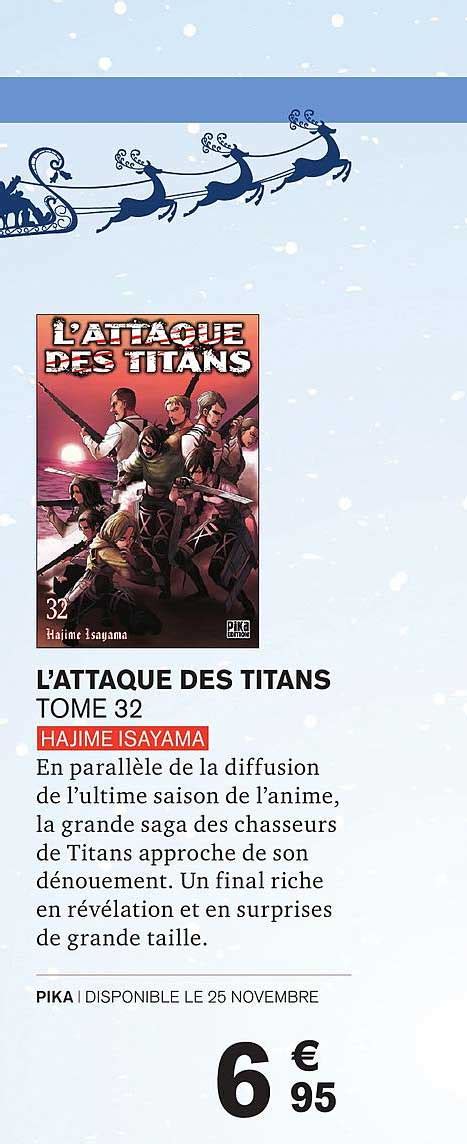 Promo Lattaque Des Titans Tome 32 Hajime Isayama Chez Carrefour Icataloguefr