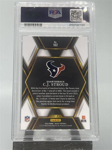 Panini Select Cj Stroud Rc Xrc Rookie Psa Mint Texans Ebay