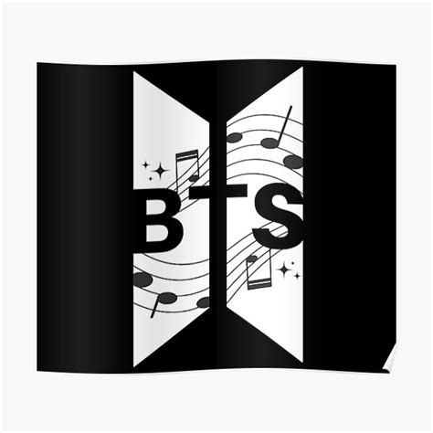 "BTS Logo- Kpop White" Poster for Sale by auresthetix | Redbubble