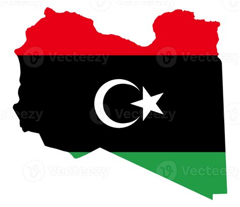 Libya flag on map 36569850 PNG