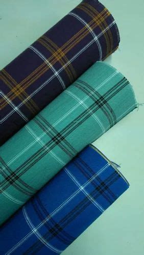 Multicolor Twill Check Poly Cotton Fabric For Shirting At Rs