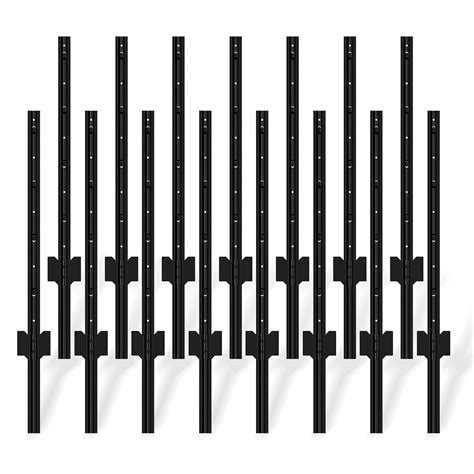 Metal Fence Post 3 Feet Black Pack Of 8 T Post For