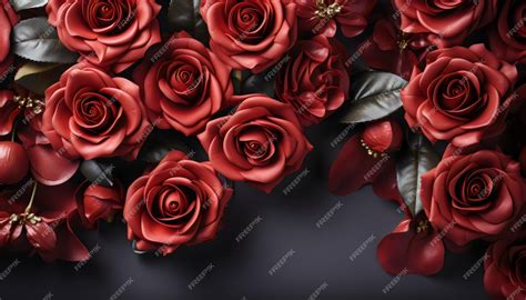 Premium AI Image | red roses in a wedding background