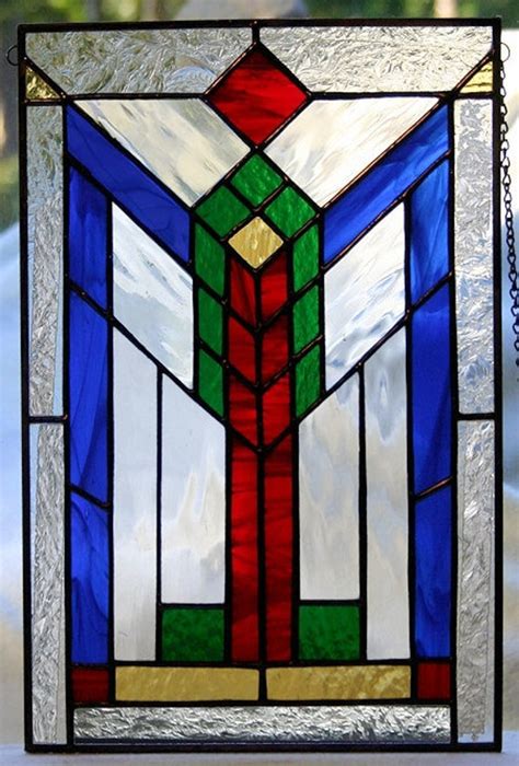 Southwest Geometric Stained Glass Panel Etsy