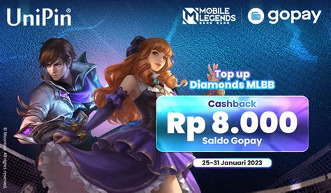 Cashback Rp8000 Top Up Diamonds MLBB Pakai Gopay Di UniPin