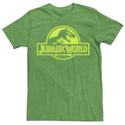 Mens Jurassic World Neon Green Classic Logo Tee