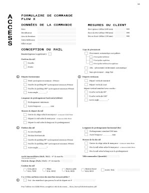 Fillable Online FORMULAIRe De COMMAnde FLOw X DOnnes De LA Fax Email