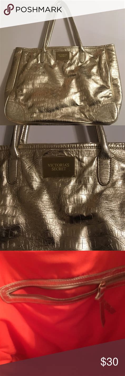 Sold Victoria Secret Gold Tote Bag Gold Tote Bag Tote Bag Bags