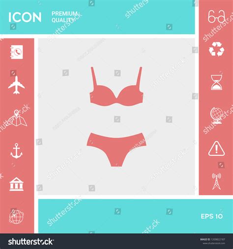 Set Lingerie Swimsuit Twopiece Bikini Silhouette Stock Vector Royalty Free