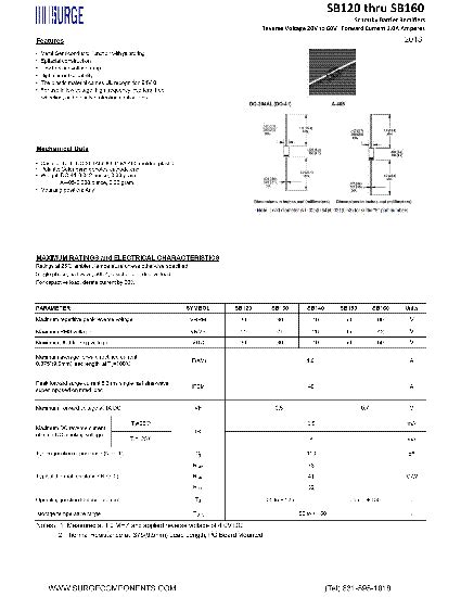 SB120S Datasheet 20 V Schottky Barrier Rectifier VRRM V 20 V IAV