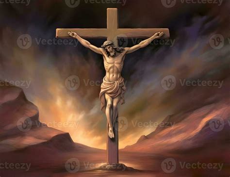 Crucifixion Of Jesus Christ At The Cross On The Mountain 27376802