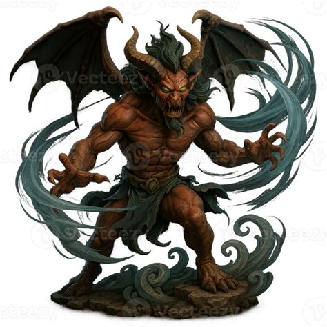 3D Illustration of a Wind Demon with Dynamic Features and Details ...